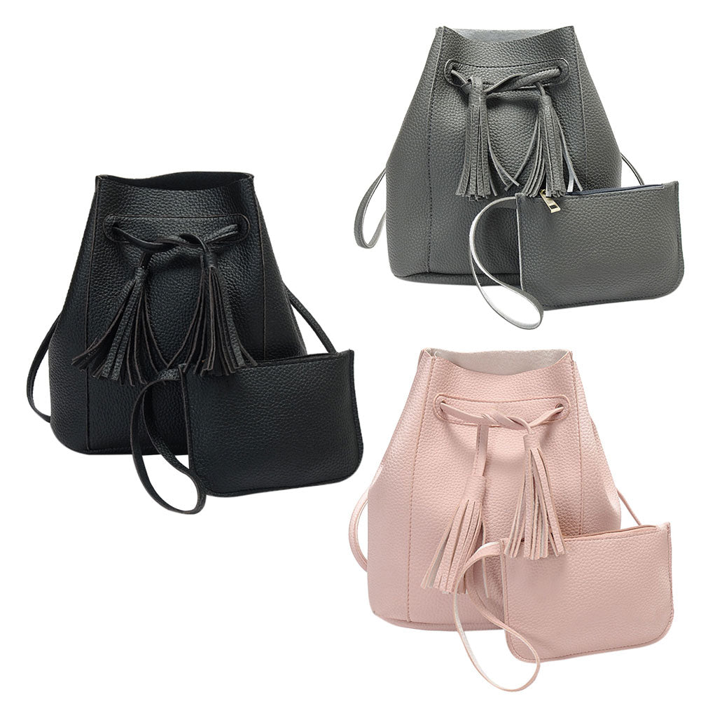 Tassel Barrel Bucket Bag