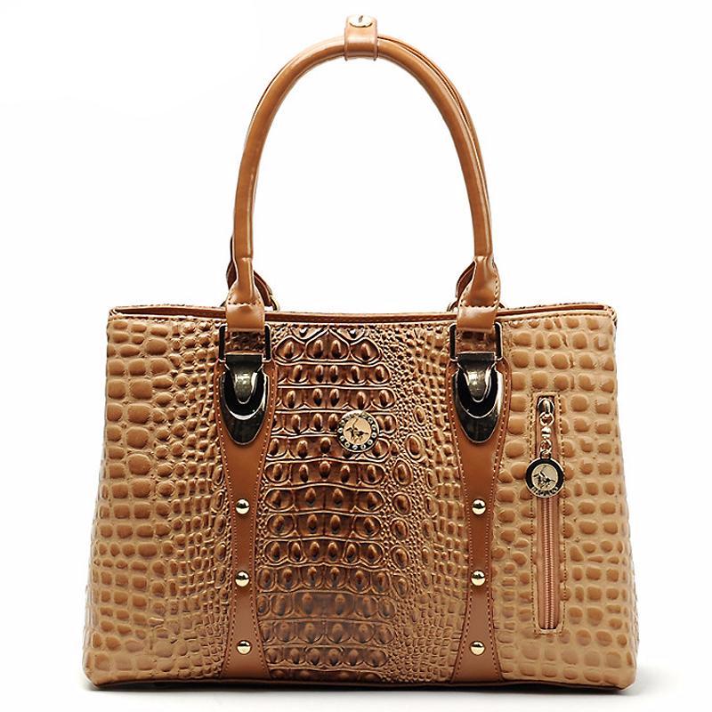 Crocodile Leather Tote Handbag