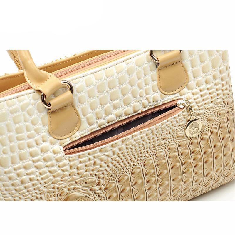 Crocodile Leather Tote Handbag