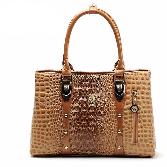 Crocodile Leather Tote Handbag