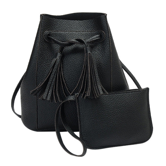 Tassel Barrel Bucket Bag